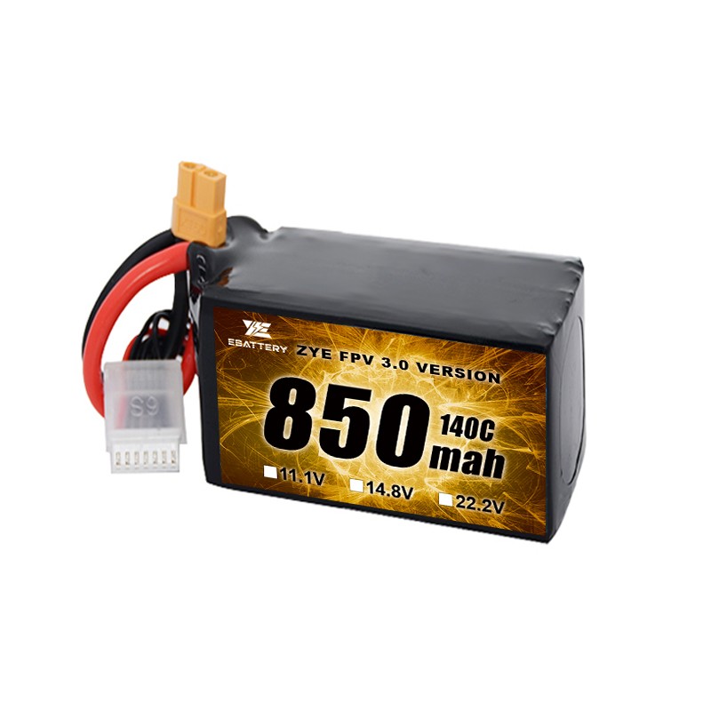 چھوٹے سائز کی 850mah 1100mah 1300mah 1500mah FPV Lipo بیٹری